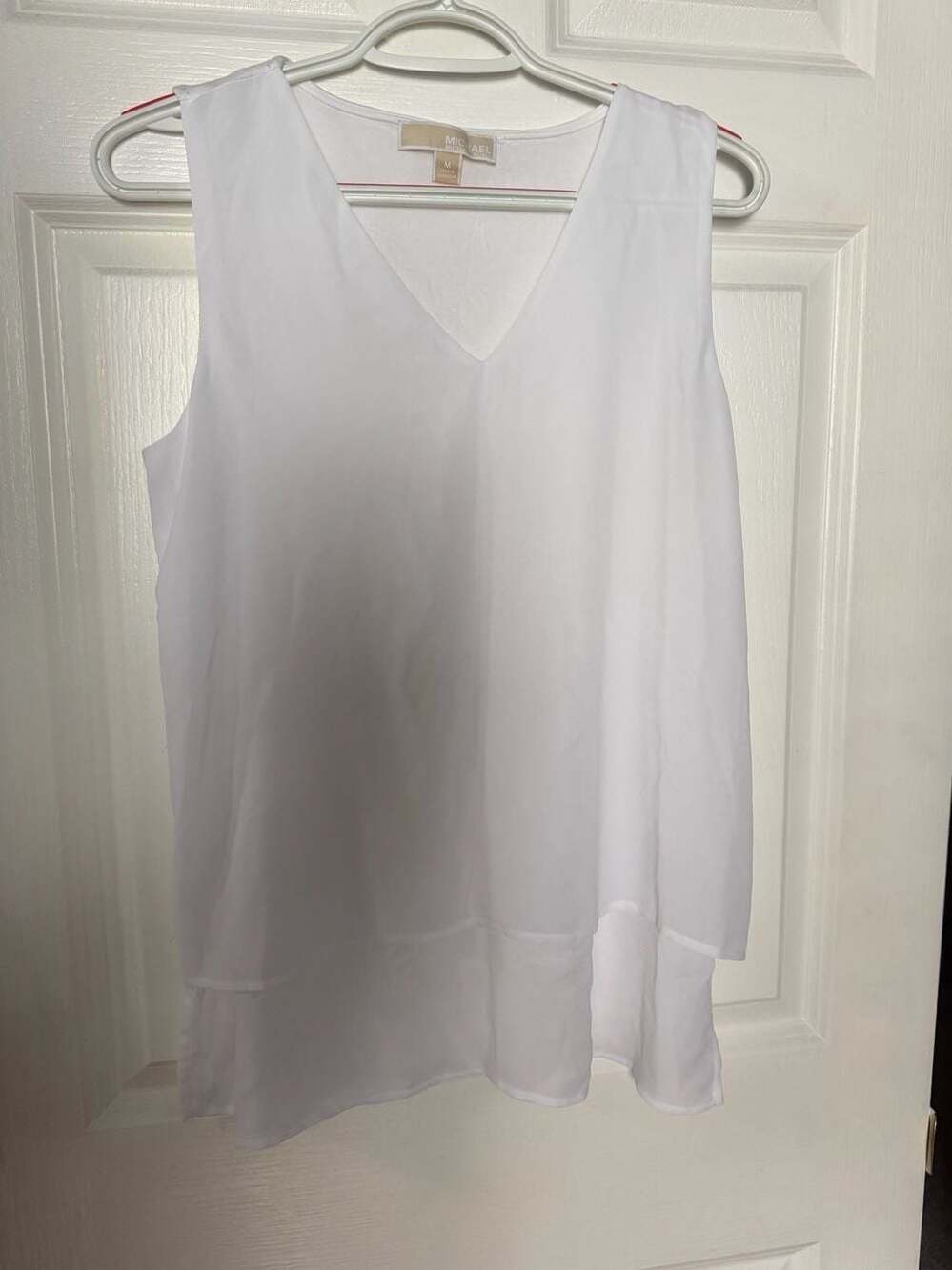Michael Kors Plus White Tank Top Layered Sleeveless Mixed Media